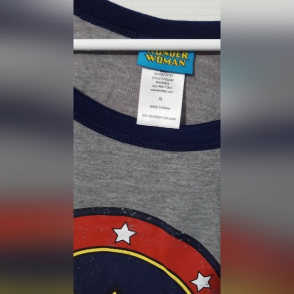 Gray and Blue Long Sleeve Tee with Superhero Design - Picture 2 of 4